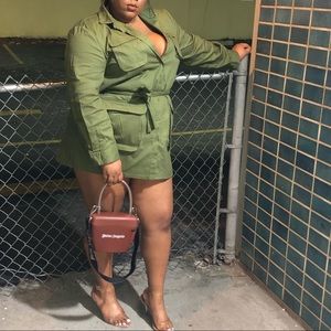 Green utility jacket dress